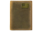 American Flag Leather Trifold Wallet