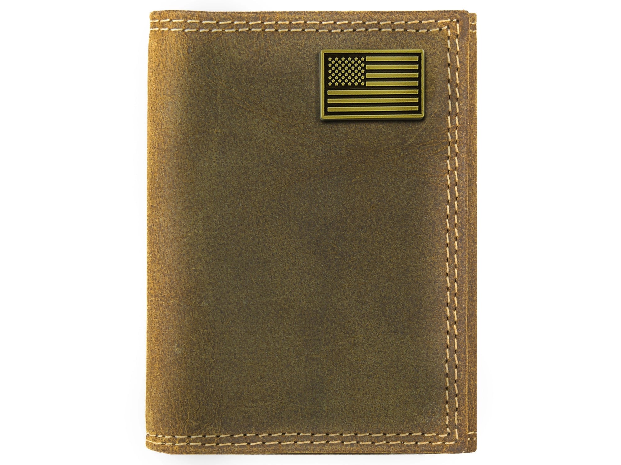 American Flag Leather Trifold Wallet